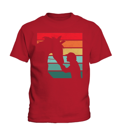 Girls Horse Riding Shirt Vintage Retro Kids T-Shirt