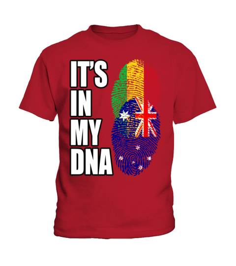 Malian And Australian Mix Heritage DNA Flag Kids T-Shirt