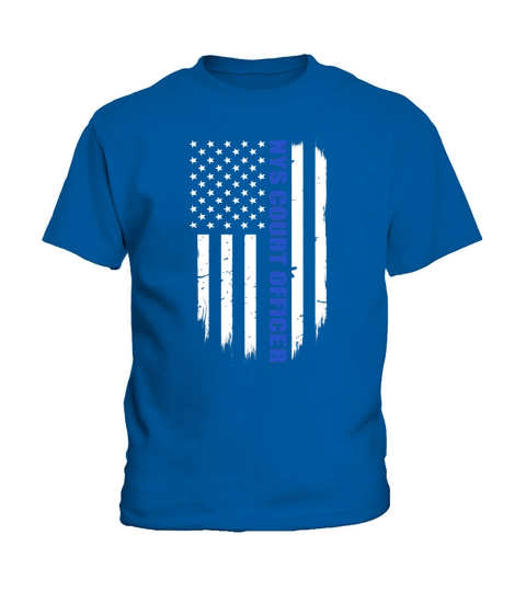 NYS Court Officer Thin Blue Line Flag T-Shirt Kids T-Shirt