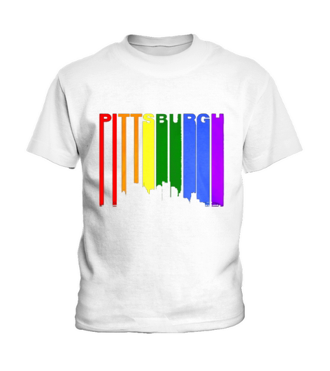 Pittsburgh Gay Pride Rainbow Cityscape LGBT Kids T-Shirt