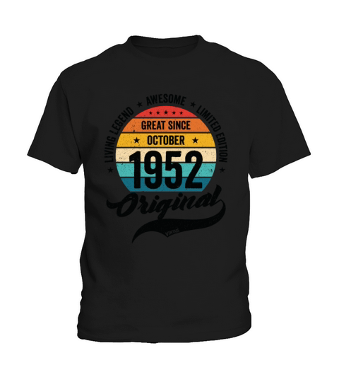 Retro 70 Years October 1952 Birthday Vintage Bday Kids T-Shirt