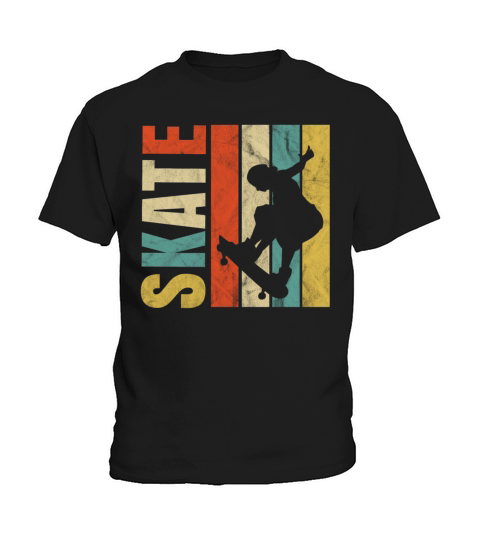 Skater Vintage Skateboard Longboard Halfpipe Kids T-Shirt
