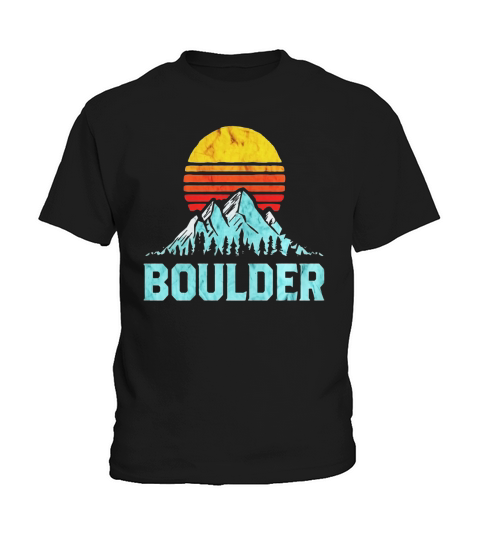 Vintage Boulder, Colorado Retro Distressed Mountains Tee Kids T-Shirt