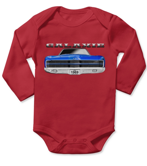 1969 Ford Galaxie LTD Two Sided Blue Long Sleeve Baby One-Piece