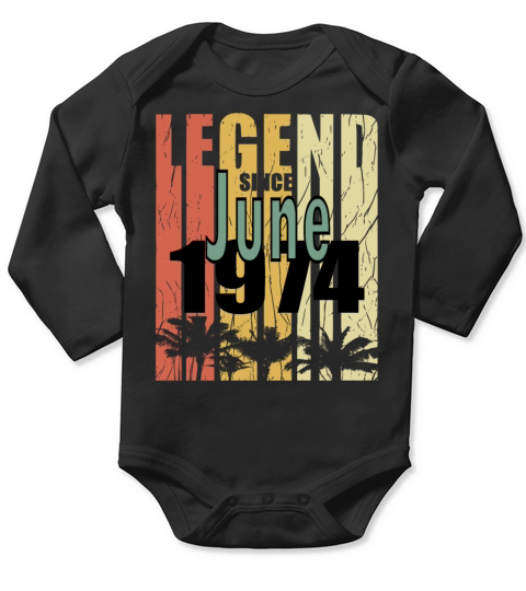 1974 vintage born in June gift Long Sleeve Baby One-Piece