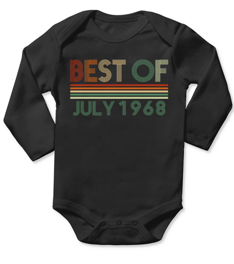54th birthday July vintage 1968 gift idea Long Sleeve Baby One-Piece
