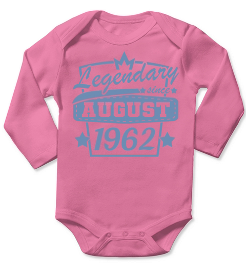 60th Birthday August 1962 Retro Gift Ideas Long Sleeve Baby One-Piece