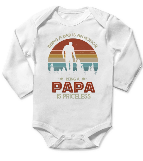 Being a dad is an honor being a papa is priceless vintage shirt Long Sleeve Baby One-Piece