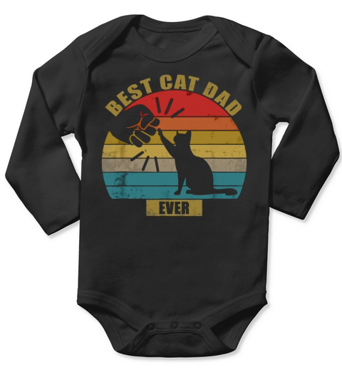 BEST CAT DAD EVER GIFT PAW FIST BUMP Long Sleeve Baby One-Piece