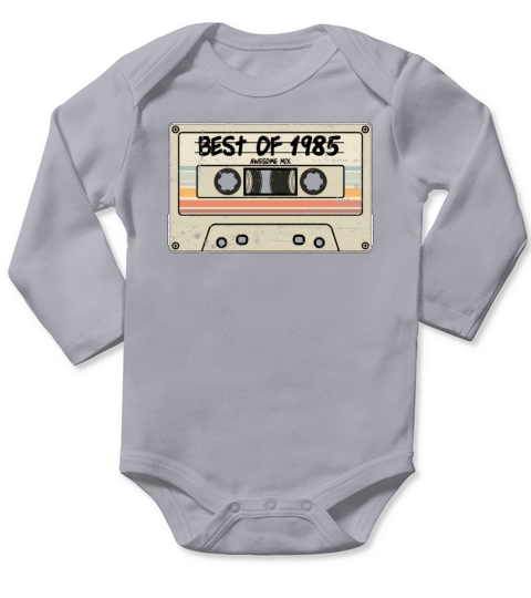 Best of 1985 Cassette Tape Birthday Long Sleeve Baby One-Piece