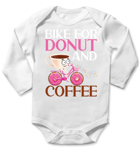 Bike for Donut and Coffee Donut Bike Wheels Long Sleeve Baby One-Piece