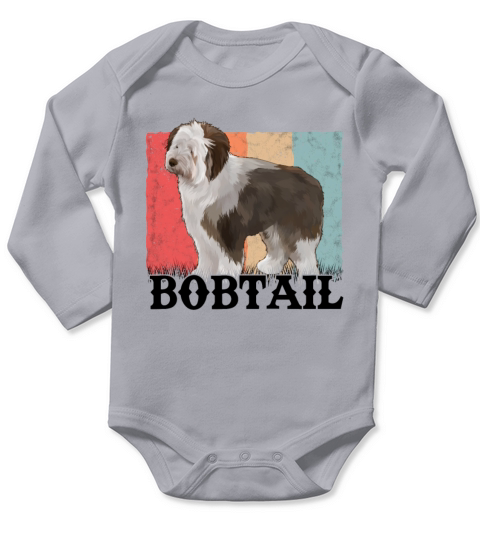 Bobtail Retro Old English Sheepdog Vintage Long Sleeve Baby One-Piece