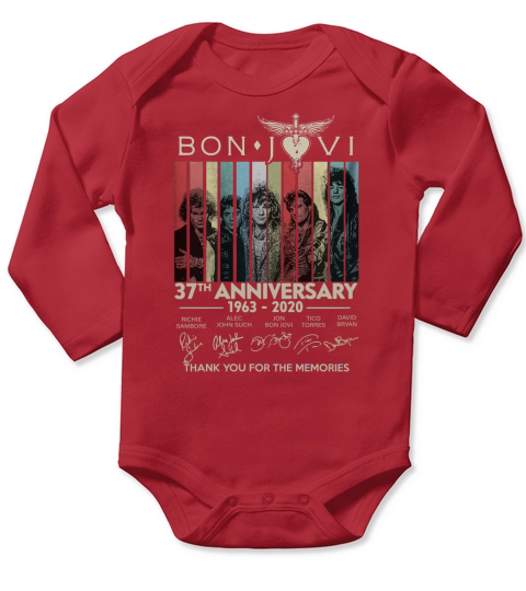 Bon Jovi 37th anniversary thank you for the memories vintage sweater Long Sleeve Baby One-Piece