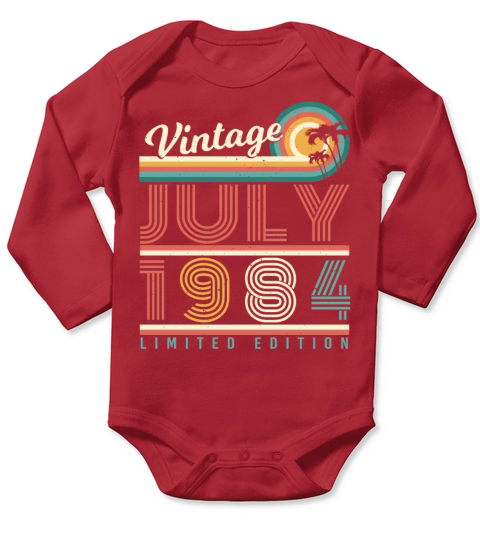 Born 1984 In July Long Sleeve Baby One-Piece