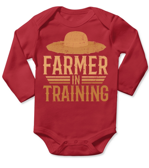Farmer in Training Farming Planter Barn Rancher Long Sleeve Baby One-Piece