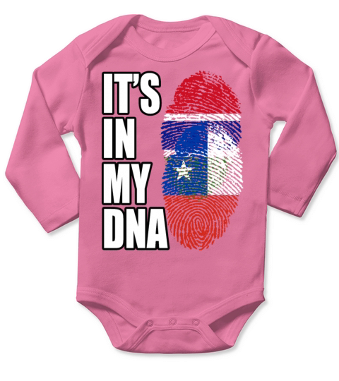 Gambian And Chilean Mix Heritage DNA Flag Long Sleeve Baby One-Piece