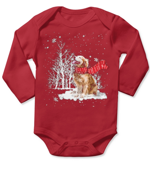Golden Retriever Snow Classic Long Sleeve Baby One-Piece