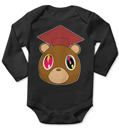Graduation Bear Kanye T-Shirt Long Sleeve Baby One-Piece