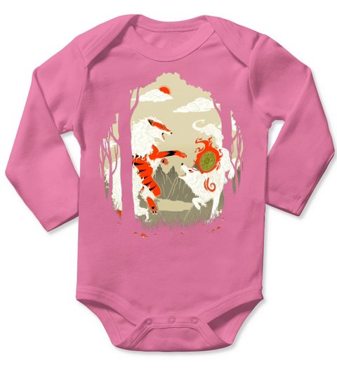 Great Wolves Of Fire Featured On Teefury Long Sleeve Baby One-Piece