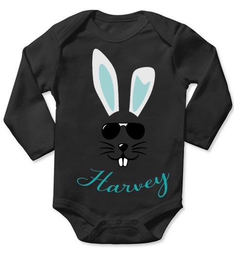 Harvey Easter Bunny Boy Name Rabbit 2020 Long Sleeve Baby One-Piece