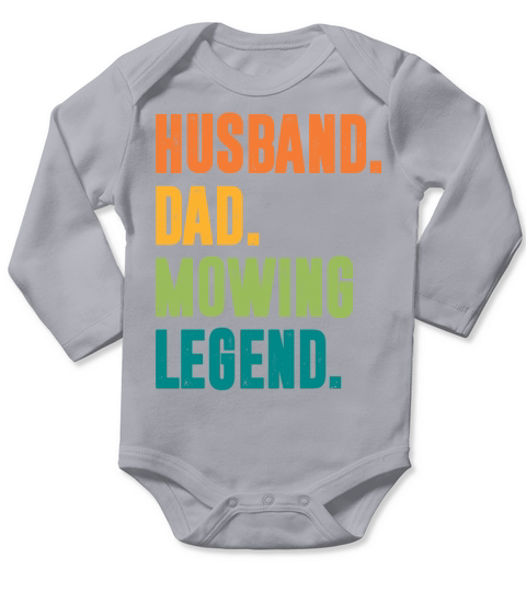 HUSBAND DAD MOWING LEGEND FUNNY Long Sleeve Baby One-Piece