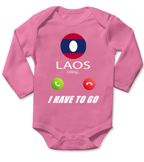 Laos is calling Is calling Flag Saying Long Sleeve Baby One-Piece