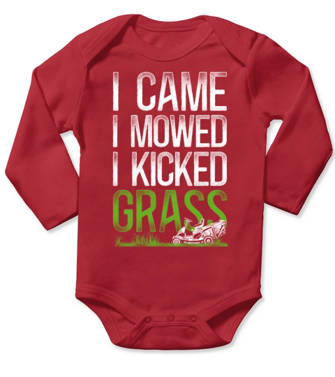 Lawn Mower Mowing Dad Father Long Sleeve Baby One-Piece