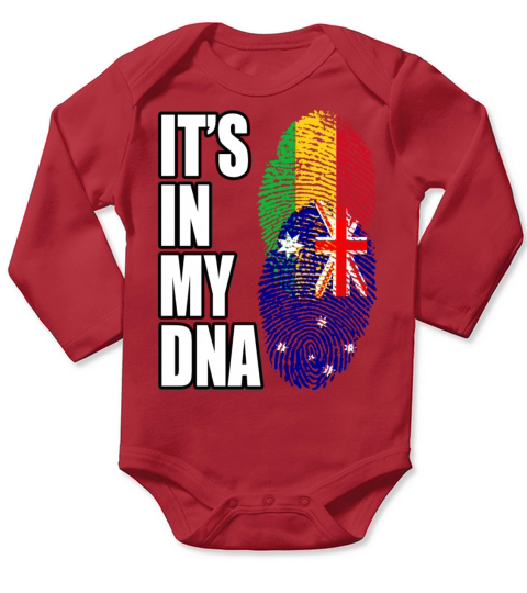 Malian And Australian Mix Heritage DNA Flag Long Sleeve Baby One-Piece