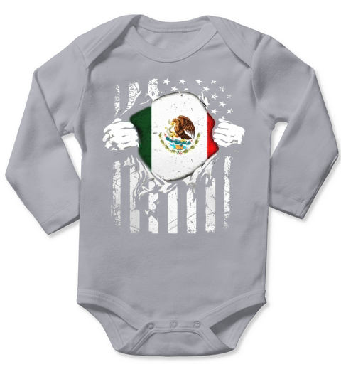 Mexico Mexican American Patriot Flag Long Sleeve Baby One-Piece
