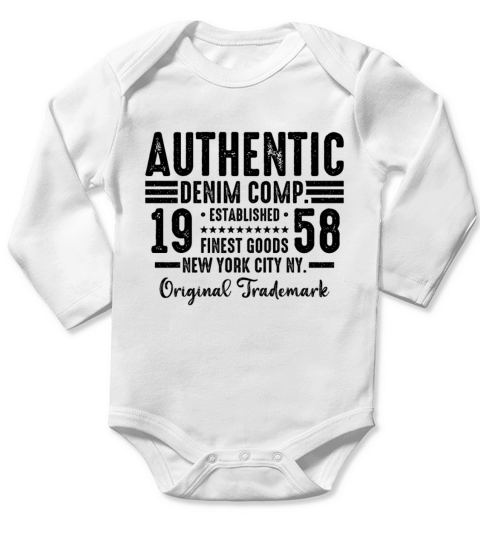 New York City Born In 1958 Vintage Birthday Long Sleeve Baby One-Piece
