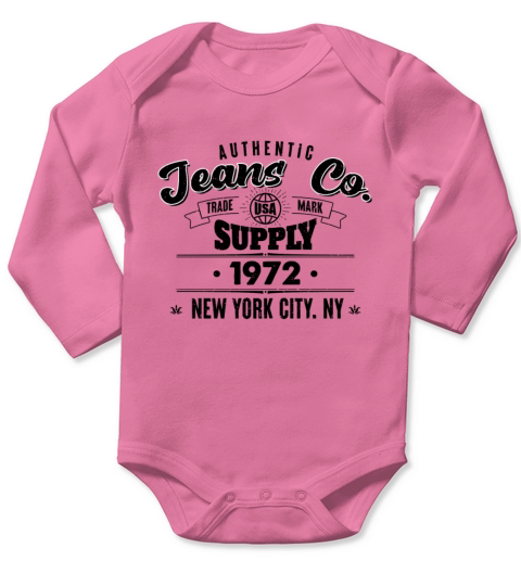 New York City Born In 1972 Vintage Birthday Long Sleeve Baby One-Piece