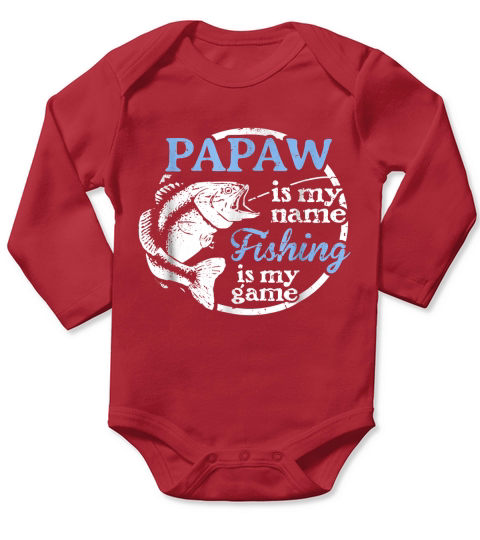 Papaw Fishing Shirt Fathers Day Gift from Son Long Sleeve Baby One-Piece