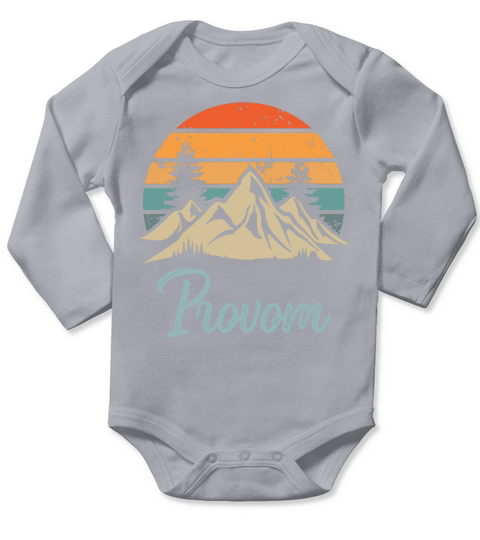 Provam Retro Vintage Mountain Sunset Outdoors Wild Long Sleeve Baby One-Piece