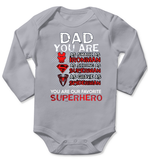 SUPERDAD SUPERDAD TSHIRT MEN SUPER DAD SHIRT DAD SUPERHERO Long Sleeve Baby One-Piece