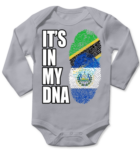 Tanzanian And Salvadoran Vintage Heritage DNA Flag Long Sleeve Baby One-Piece