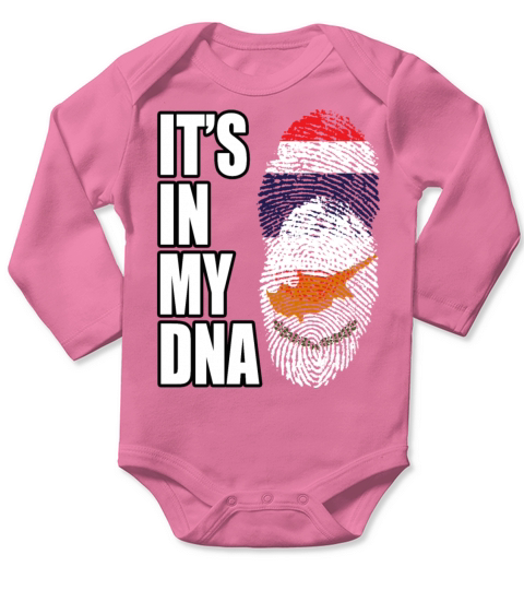 Thai And Cypriot Vintage Heritage DNA Flag Long Sleeve Baby One-Piece
