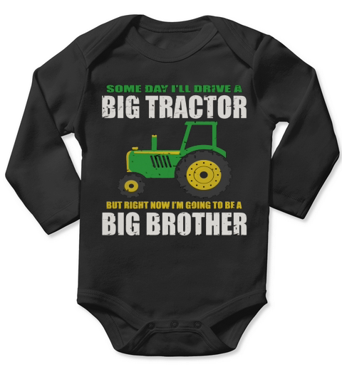 Toddler Big Brother Shirt With Tractors Sibling Shirts Long Sleeve Baby One-Piece
