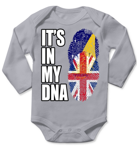 Tokelauan And British Mix Heritage DNA Flag Long Sleeve Baby One-Piece