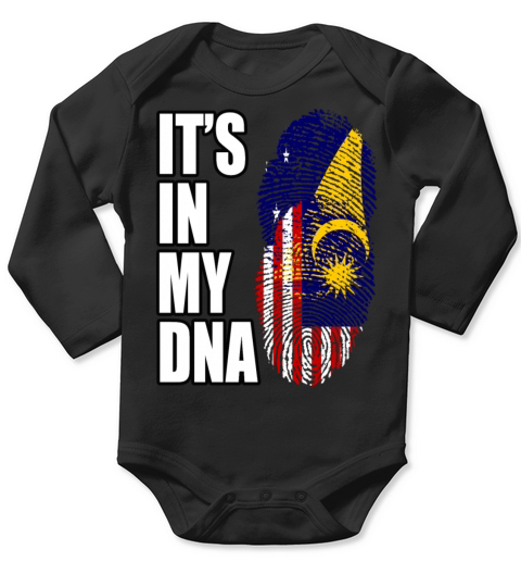 Tokelauan And Malaysian Mix Heritage DNA Flag Long Sleeve Baby One-Piece