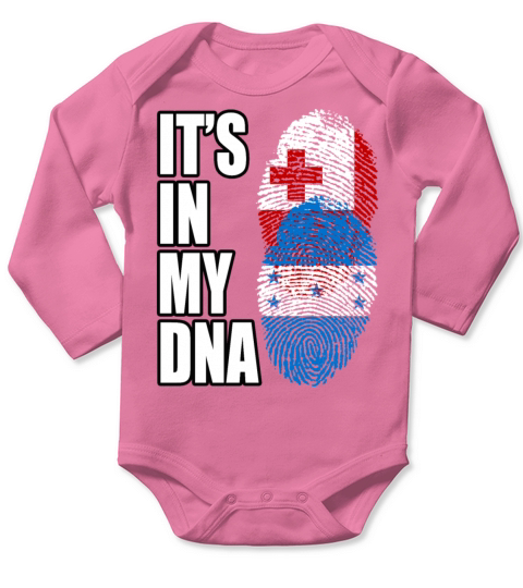 Tongan And Honduran Mix Heritage DNA Flag Long Sleeve Baby One-Piece