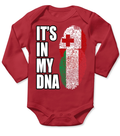 Tongan And Italian Mix Heritage DNA Flag Long Sleeve Baby One-Piece