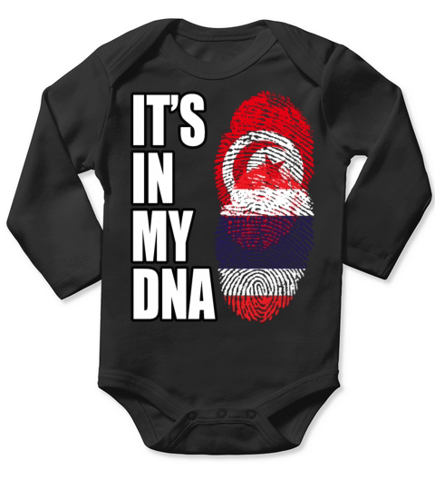 Tunisian And Thai Mix Heritage DNA Flag Long Sleeve Baby One-Piece