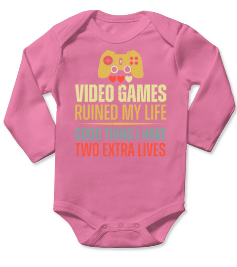 Video Games Ruined My Life - Classic Video Console Long Sleeve Baby One-Piece