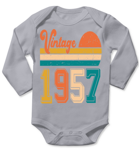 Vintage 1957 birthday gift Long Sleeve Baby One-Piece