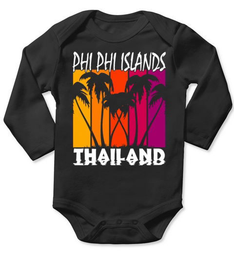 vintage phi phi islands thailand Long Sleeve Baby One-Piece