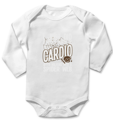 Weeks Worth of Cardio Spider Web Scary Halloween T-Shirt Long Sleeve Baby One-Piece