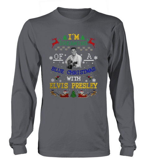 Blue Christmas with Elvis Presley Long sleeved Unisex