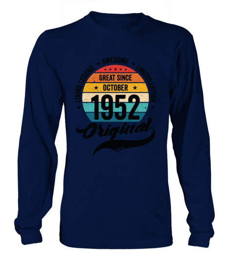 Retro 70 Years October 1952 Birthday Vintage Bday Long sleeved Unisex
