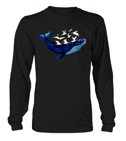 Whale and seagulls I Air and water Long sleeved Unisex