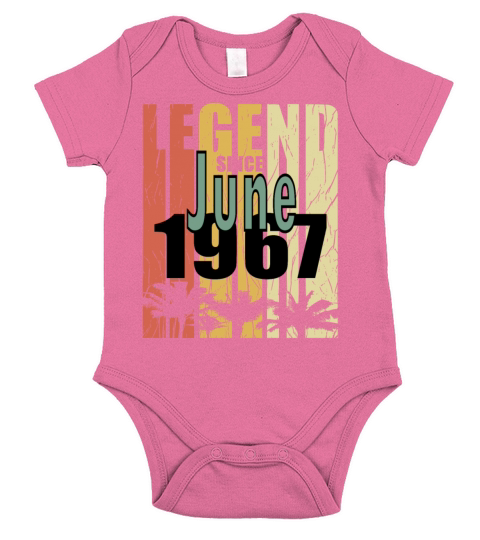 1967 vintage born in June gift Short Sleeve Baby One-Piece